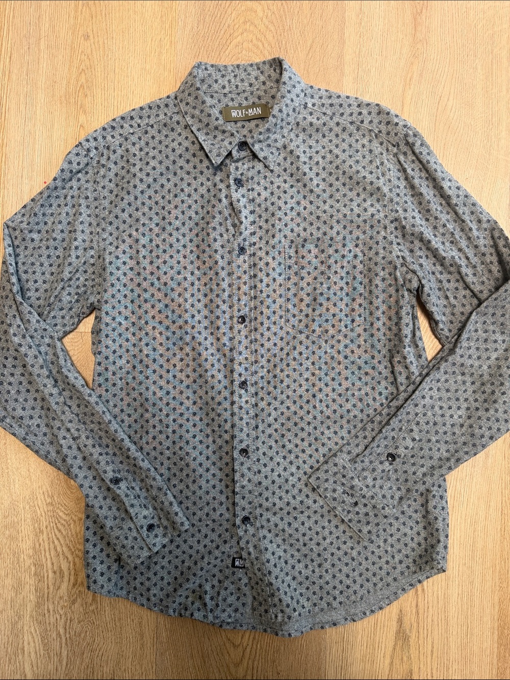Wolf & Man button down shirt